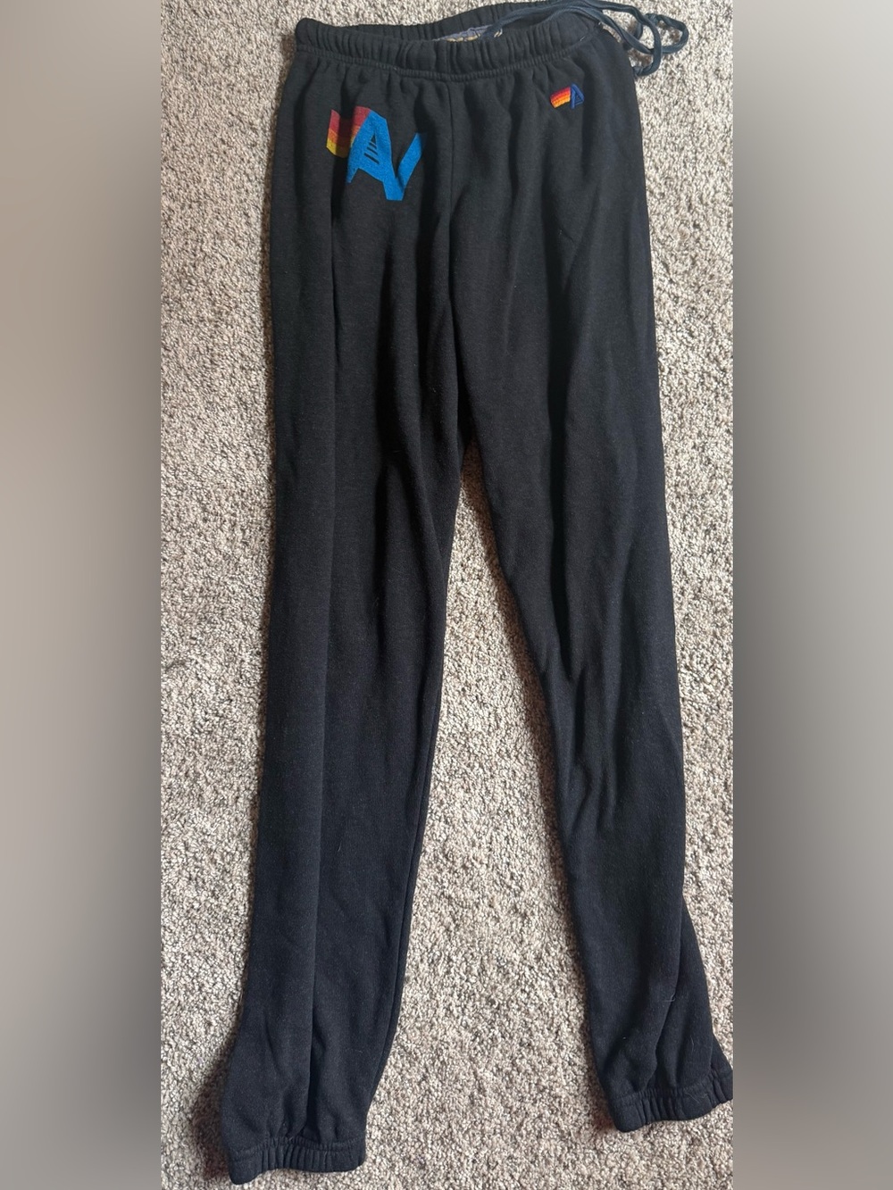 Aviator Nation Black Sweatpants with logo- S